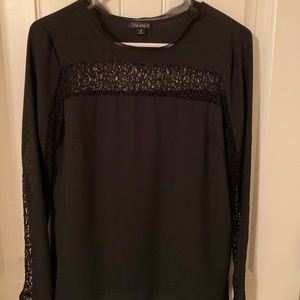 Tahari black lace blouse XS